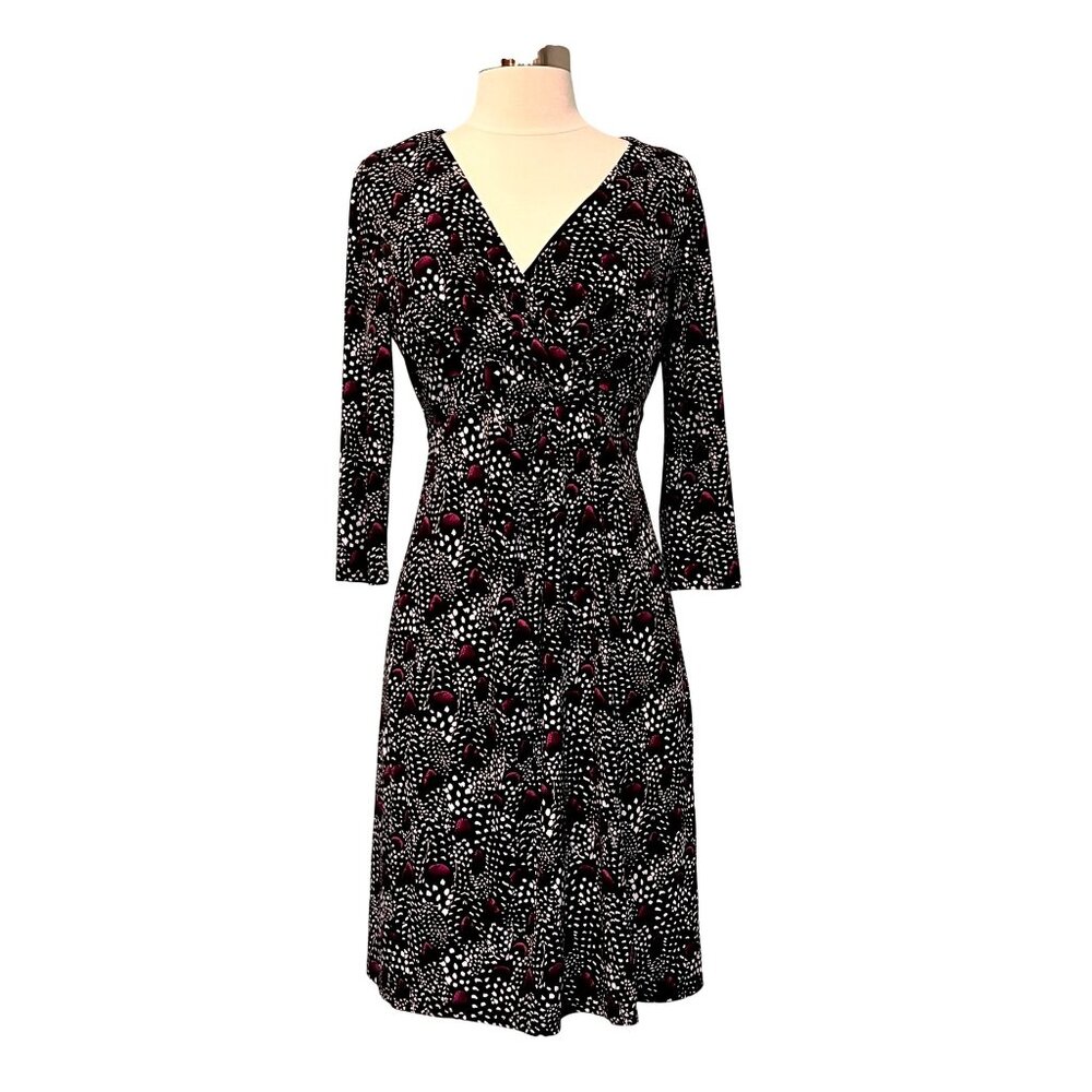 WHBM 3/4 BW Purple Cross-Neck Dress 6